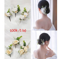 sét cài tóc hoa cô dâu xinh