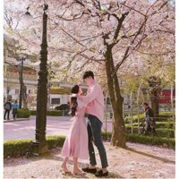 set cặp nam nữ váy maxi áo sơ mi