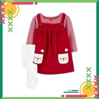 Set Carter body kẻ đỏ + yếm váy đỏ nhung Noel