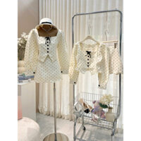 SET CHẤM BI ÁO TAY DÀI CHÂN VÁY