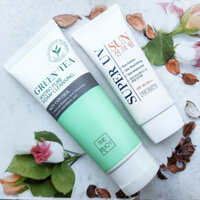 Set chăm sóc da cao cấp Hàn Quốc The Rucy gồm Sữa rửa mặt trà xanh 150ml và Kem chống nắng vật lý SPF 50+/PA+++ 50ml