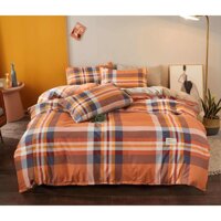 Set Chăn Ga Gối 4 Món Kẻ Sọc Cotton Tici Hàn Siêu Thoáng Mịn CHIPBED042 - 1m6 x 1m9 x cao 5cm