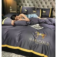 Set Chăn Ga Gối Cotton Lụa Thêu Marigold