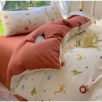 Set chăn ga gối đũi tơ tre vải đũi thoáng mát, mềm mịn mùa hè (Set gồm 1 ga giường, 2 vỏ gối, 1 vỏ chăn)