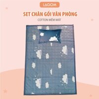 Set Chăn Gối Ngủ Trưa Văn Phòng 2 Món | Cotton Mềm Thoáng Mát