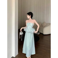 Set chân váy áo cúp ngực lưới phồng tiểu thư chanh xả cho ce diện mùa lễ hội đây ạ