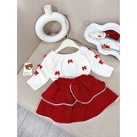 Set chân váy áo len cho bé gái siêu dễ thương 10-28kg