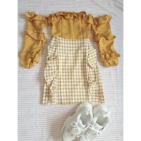 sét chân váy áo trễ vai xịn xò