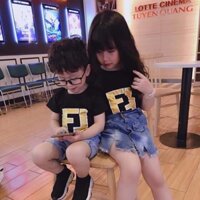 SET CHÂN VÁY BÒ+ ÁO THUN CHO BÉ GÁI CỰC CÁ TÍNH