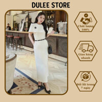 Set chân váy bút chì dáng dài công sở, áo cánh rơi che bắp tay sang trọng thanh lịch DULEE.