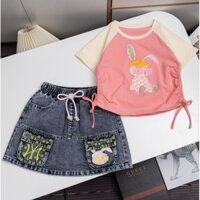 set chân váy jean cho bé gái 24-35 ký