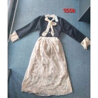 set chân váy ren áo dạ tiểu thư