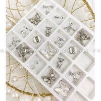 Set Charm Mix Hình Gấu, Nơ, Bướm, Hoa, Lá Kim Loại Ánh Vàng, Ánh Bạc Siêu Sáng SC01 - SC11