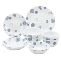 Set chén dĩa 10 chi tiết Corelle Indigo Circle Dinnerware Set 10P