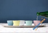 Sét chén uống Sochu, rịu mạnh Le Creuset cầu vồng Pastel.