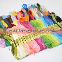 Set chỉ thêu tay cotton 100 màu tươi tắn dành cho người mới bắt đầu, code DMC
