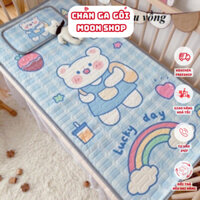 🐰Set chiếu điều hòa kèm gối có ruột bông cho bé🐰 - thảm lót nôi điều hòa cho bé thông hơi, thoáng khí - [THỎ CẦU VỒNG]