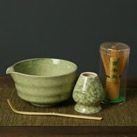 Set chổi chasen tre bộ khuấy matcha Bát đánh matcha Cây đánh trà xanh matcha Phới pha và chân đế