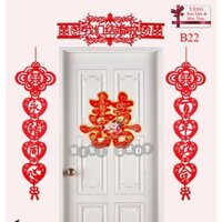 *SET CHỮ HỶ TRANG TRÍ ĐÁM CƯỚI VẢI NỈ HÌNH CUTE B22--- TẶNG KEO DÁN
