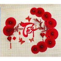 sét chữ TẾt alu đỏ quạt trang trí (khách đọc rõ phần mô tả sp)
