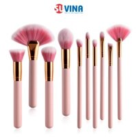 Set Cọ Makeup 10 Cây Hồng Lông Siêu Mịn