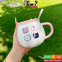 Set Cốc Sứ Có Nắp Cute Dễ Thương, Hộp Quà Ly Sứ Có Quai Uống Nước Tặng Sinh Nhật Cho Nữ Ny Người Yêu