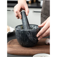 Set cối kèm chày giã tay, nghiền và giã gia vị nhà bếp màu xám đen tiện dụng