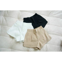 Sét combo 3 quần đùi nữ 1 cúc chun sau đen trắng nâu