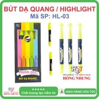 SÉT COMBO Hộp 10 Bút Dạ Quang  Highlight HL-03, Sáng rõ, không làm lem nét chữ đánh dấu. - Vàng