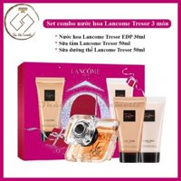 Set combo Lancome Tresor 3 món: Nước hoa Tresor EDP 30ml, Sữa tắm Tresor 50ml, Sữa dưỡng thể Tresor 50ml