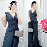 🍒Set công sở áo gile quần dài ống rộng MLXL2XL