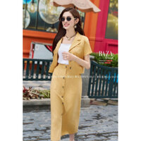 Set công sở chân váy dài màu vàng new