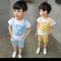 Sét công tử cho bé chất cottong kết hợp đũi cho bé mặc vô cùng mát và thấm hút mồ hôi Chỉ với #130k Đã có 1 bộ cho bé iu