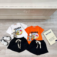 Set cotton panda kèm gấu cho bé