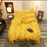 Set cotton poly vịt vàng chăn phao, trần bông nguyên set