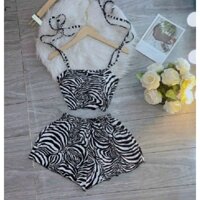 Set croptop áo + quần sọc