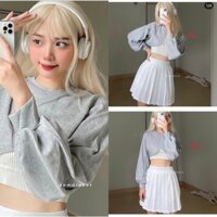 Set Croptop Dài Tay Kèm Áo Bra Logo Ngực dưới 59kg