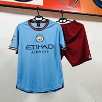 Set đá bóng gai mè CLB Manchester City sân nhà cao cấp 2022-2023 - Xanh Biển - S