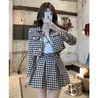 Set Dạ chân váy xoè Kẻ Sọc