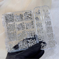 Set đá trang trí móng tay nail tròn siêu sáng không bung chân loại cao cấp