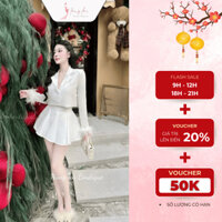 Set dạ vest tay lông hàng hai lớp S14 có độn vai phong cách tiểu thư thanh lịch| Nanglenboutique