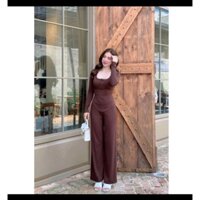 SET DÀI  CỔ VUÔNG BIGSIZE 40-120KG TAY DÀI QUẦN DÀI PHỐI KHUYU