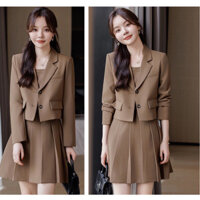 Set Đầm 2 Dây Kèm Áo Khoác Vest Xinh Lung Linh HÀNG CHUẨN MẪU MỚI