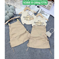 set dam ao thun chân váy day rút cực xinh