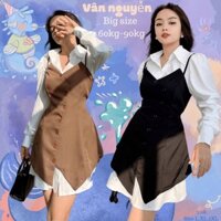 Set đầm big size vest yếm từ 60kg-90kg
