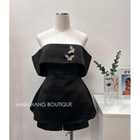 sét đầm cúp ngực dự tiệc kèm tag như hìnhsize M màu đen cao cấp