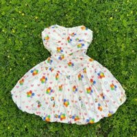 Set đầm hoa bí kèm quần, đầm cúp ngực bí hoa đa sắc xinh xinh alohastore1