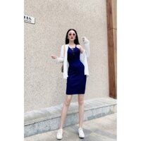 Set đầm len + áo khoác thun . Có 1 màu. Size dưới 54kg vừa. KÈm hình chụp thật 100%. Đơn giản mà xinh nha