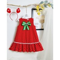 Set đầm Noel bé gái kèm cài tóc.