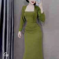 set đầm ôm body có 2 mónn